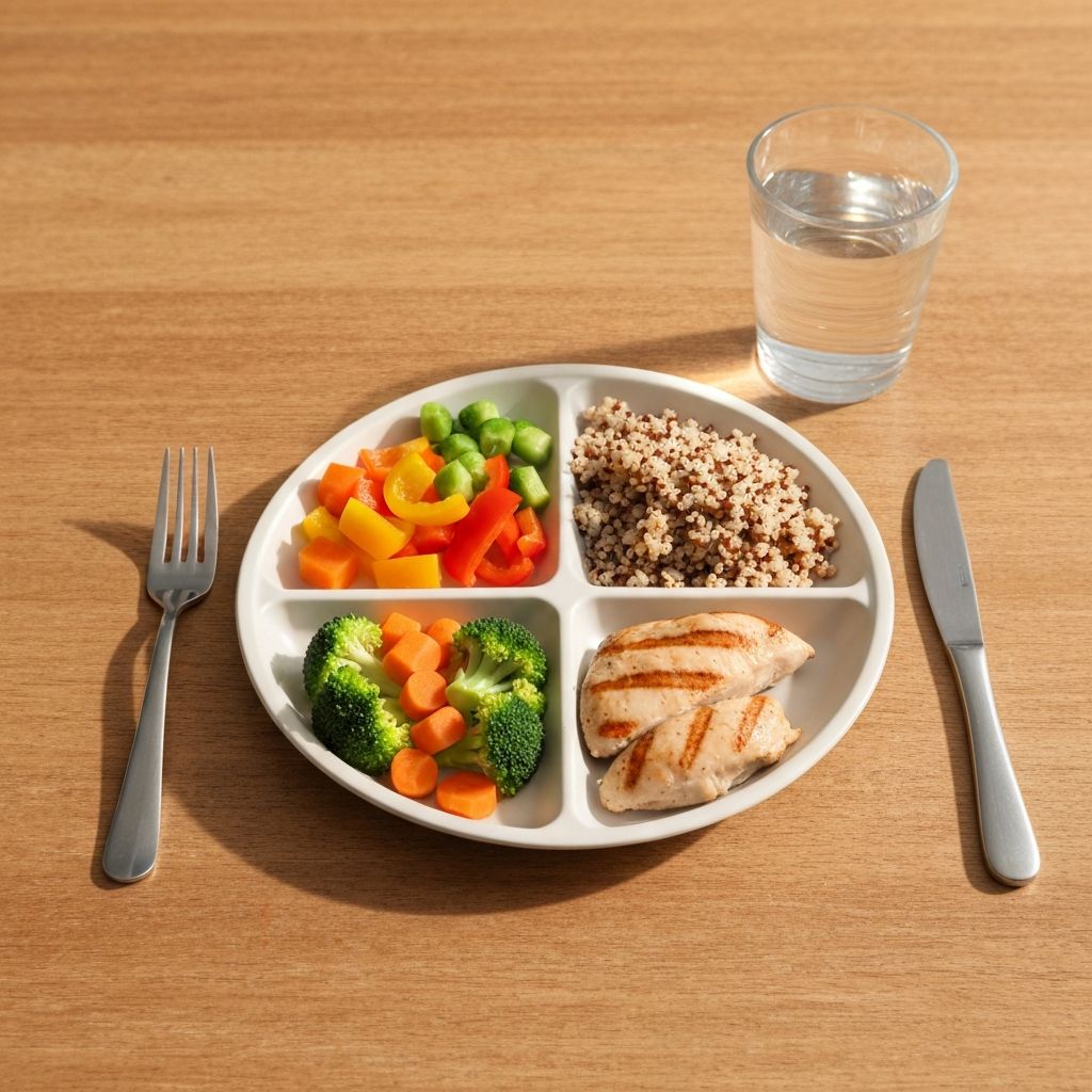 Food portions on a plate