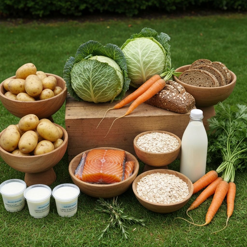 Selection of local UK and Northern Irish ingredients